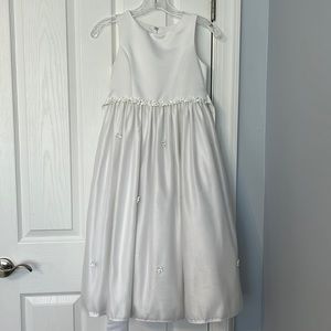 Girl’s First Communion Dress Flower Girl with Flowers and Bow Cinderella